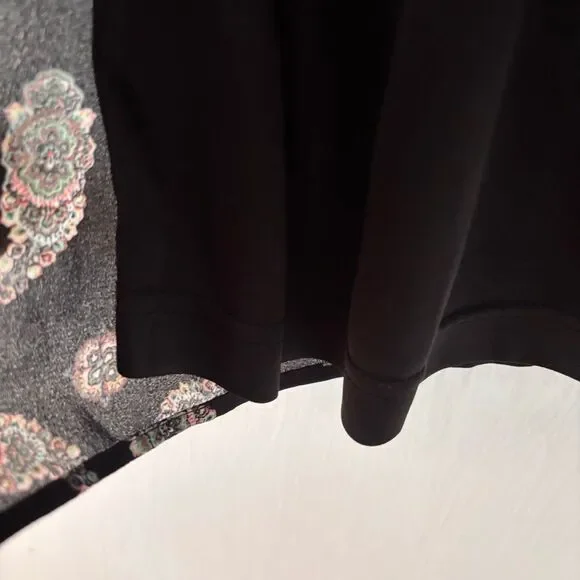 DR2 by Daniel Rainn L pleat back black crochet detailed paisley Pockets V-neck d - Picture 9 of 16